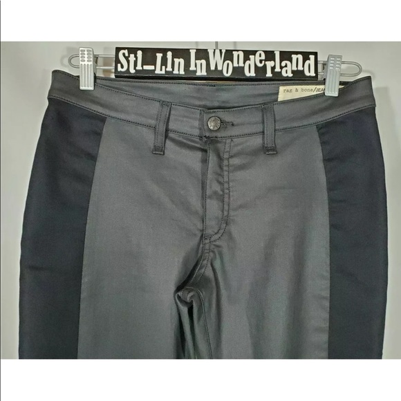 Rag & Bone Coated Split Skinny Jeans Sz 30 Black - Picture 3 of 7